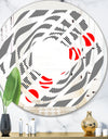 Retro Geometrical Abstract Minimal Pattern XI - Modern Round or Oval Wall Mirror - Whirl