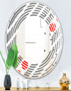 Retro Geometrical Abstract Minimal Pattern XI - Modern Round or Oval Wall Mirror - Wave