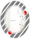 Retro Geometrical Abstract Minimal Pattern XI - Modern Round or Oval Wall Mirror - Triple C