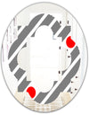 Retro Geometrical Abstract Minimal Pattern XI - Modern Round or Oval Wall Mirror - Quatrefoil