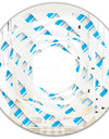 3D White and Blue Pattern VI - Modern Round or Oval Wall Mirror - Whirl