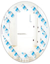 3D White and Blue Pattern VI - Modern Round or Oval Wall Mirror - Leaves