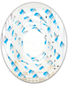 3D White and Blue Pattern VI - Modern Round or Oval Wall Mirror - Whirl