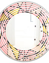 Triangular Gold Design II - Modern Round or Oval Wall Mirror - Wave