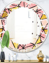 Triangular Gold Design II - Modern Round or Oval Wall Mirror - Leaves