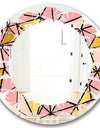 Triangular Gold Design II - Modern Round or Oval Wall Mirror - Leaves