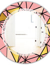 Triangular Gold Design II - Modern Round or Oval Wall Mirror - Triple C