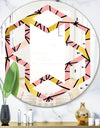 Triangular Gold Design II - Modern Round or Oval Wall Mirror - Hexagon Star