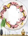 Triangular Gold Design II - Modern Round or Oval Wall Mirror - Quatrefoil
