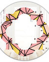 Triangular Gold Design II - Modern Round or Oval Wall Mirror - Quatrefoil