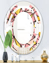 Triangular Gold Design II - Modern Round or Oval Wall Mirror - Space