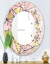 Triangular Gold Design II - Modern Round or Oval Wall Mirror - Wave