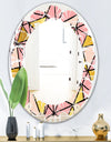 Triangular Gold Design II - Modern Round or Oval Wall Mirror - Leaves