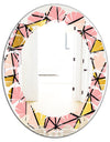 Triangular Gold Design II - Modern Round or Oval Wall Mirror - Leaves