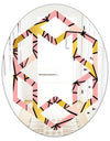 Triangular Gold Design II - Modern Round or Oval Wall Mirror - Hexagon Star