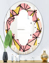 Triangular Gold Design II - Modern Round or Oval Wall Mirror - Quatrefoil