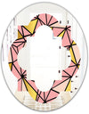 Triangular Gold Design II - Modern Round or Oval Wall Mirror - Quatrefoil