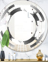Monochrome Geometric Pattern IX - Modern Round or Oval Wall Mirror - Space