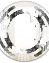 Monochrome Geometric Pattern IX - Modern Round or Oval Wall Mirror - Space
