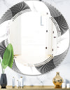Monochrome Geometric Pattern IX - Modern Round or Oval Wall Mirror - Triple C