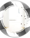 Monochrome Geometric Pattern IX - Modern Round or Oval Wall Mirror - Triple C