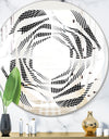 Monochrome Geometric Pattern IX - Modern Round or Oval Wall Mirror - Whirl