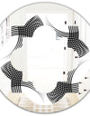 Monochrome Geometric Pattern IX - Modern Round or Oval Wall Mirror - Quatrefoil