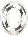 Monochrome Geometric Pattern IX - Modern Round or Oval Wall Mirror - Space