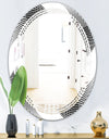 Monochrome Geometric Pattern IX - Modern Round or Oval Wall Mirror - Triple C