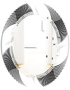 Monochrome Geometric Pattern IX - Modern Round or Oval Wall Mirror - Triple C