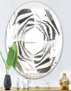 Monochrome Geometric Pattern IX - Modern Round or Oval Wall Mirror - Whirl