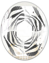 Monochrome Geometric Pattern IX - Modern Round or Oval Wall Mirror - Whirl