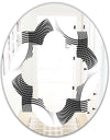 Monochrome Geometric Pattern IX - Modern Round or Oval Wall Mirror - Quatrefoil