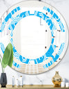 Retro Hexagon Pattern VII - Modern Round or Oval Wall Mirror - Space