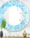 Retro Hexagon Pattern VII - Modern Round or Oval Wall Mirror - Wave