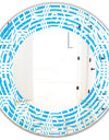 Retro Hexagon Pattern VII - Modern Round or Oval Wall Mirror - Wave