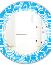 Retro Hexagon Pattern VII - Modern Round or Oval Wall Mirror - Triple C