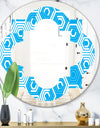 Retro Hexagon Pattern VII - Modern Round or Oval Wall Mirror - Quatrefoil