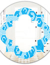 Retro Hexagon Pattern VII - Modern Round or Oval Wall Mirror - Quatrefoil