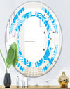 Retro Hexagon Pattern VII - Modern Round or Oval Wall Mirror - Space