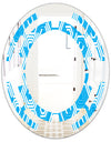 Retro Hexagon Pattern VII - Modern Round or Oval Wall Mirror - Space