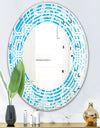 Retro Hexagon Pattern VII - Modern Round or Oval Wall Mirror - Wave