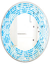 Retro Hexagon Pattern VII - Modern Round or Oval Wall Mirror - Wave