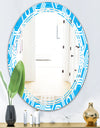 Retro Hexagon Pattern VII - Modern Round or Oval Wall Mirror - Triple C