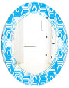 Retro Hexagon Pattern VII - Modern Round or Oval Wall Mirror - Triple C