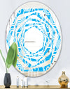 Retro Hexagon Pattern VII - Modern Round or Oval Wall Mirror - Whirl