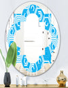 Retro Hexagon Pattern VII - Modern Round or Oval Wall Mirror - Quatrefoil