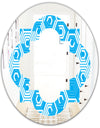 Retro Hexagon Pattern VII - Modern Round or Oval Wall Mirror - Quatrefoil