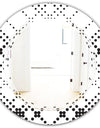 Retro Geometrical Abstract Minimal Pattern IX - Modern Round or Oval Wall Mirror - Triple C