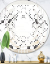 Retro Geometrical Abstract Minimal Pattern IX - Modern Round or Oval Wall Mirror - Whirl